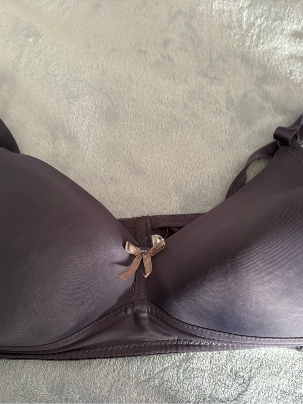 Smooth T-Shirt Bra with Bow Detail - grey